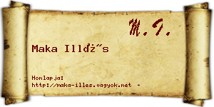 Maka Illés névjegykártya